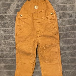 CARHARTT KIDS' CANVAS BIB OVERALL BROWN 2T